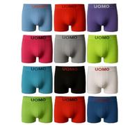 SaoTi 12 Bóxer De Microfribra para Hombre Sin Costuras, Suaves y cómodos, Colorido Moderno (S, Neon)