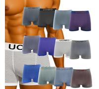 SaoTi 12 Bóxer De Microfribra para Hombre Sin Costuras, Suaves y cómodos, Colorido Moderno (S, Rayas)