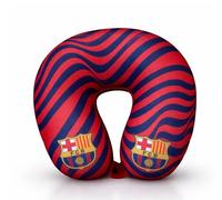 SaoTi - Almohada de Viaje Ergonómica para Cuello, Cojín U- Cervical de Tela Suave con Diseño Barcelona Futbol Blaugrana, Ideal Viajes en Avión, Tren y Descanso en Casa - 30x28 cm