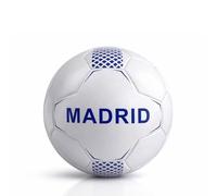 SaoTi Balon Futbol Talla 5 Oficial Blanco y Azul Madrid 22 cm - Pelotas Futbol Resistentes Cosidas a Máquina Entrenamiento Partido - Balones de Fútbol Antideslizantes Adulto (Blanco y Azul Madrid)