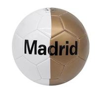 SaoTi Balones de Fútbol Temáticos de España, Madrid y Barcelona - Regalo Ideal para Aficionados y Fanáticos del Fútbol - Tamaño Oficial (Madrid (Oro/Blanco))
