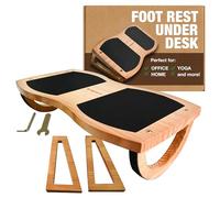 SAPASOA Reposapiés ergonómico para debajo del escritorio, para debajo del escritorio, oficina, hogar, yoga, material de madera de pino resistente, alfombrillas de goma antideslizantes, promueve una