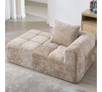 Sapgaks Sofá convertible de 1 a 3 plazas, sofá modular, sofá esquinero con bolsillos laterales, chenilla, con chaise longue y reposabrazos, cojín incluido (caqui + chenilla + 1 asiento)