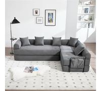 Sapgaks Sofá de Compresión, Sofá Libremente Combinable, Sofá Transformable, Equipado con Espacio de Almacenamiento y Funciones Modulares: Embalado al Vacío, Fácil de Montar (Gris Oscuro)