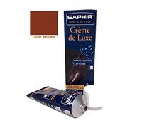 Saphir Crème de Luxe 75 ml - Crema con Rica Cera de Abeja, Marrón Claro | Crema con rica cera de abeja para nutrir, proteger y restaurar el cuero | Protege frente a la lluvia y la nieve