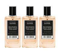 Saphir Excentric Man Elixir - Eau de Parfum para Hombre 50 ml - Pack de 3 Unidades (150 ml) - Perfume de Larga Duración con Vaporizador, Ideal para Regalo
