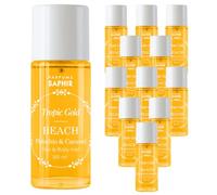 SAPHIR Hair & Body Mist Tropic Gold BEACH, Bruma fresca en spray aromático cuerpo y pelo, 100 ml x Set de 12