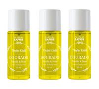 SAPHIR Hair & Body Mist Tropic Gold DOURADO, Bruma fresca en spray aromático cuerpo y pelo, 100 ml x Set de 3