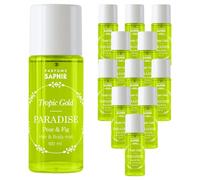 SAPHIR Hair & Body Mist Tropic Gold PARADISE, Bruma fresca en spray aromático cuerpo y pelo, 100 ml x Set de 12