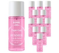 SAPHIR Hair & Body Mist Tropic Gold SUMMER, Bruma fresca en spray aromático cuerpo y pelo, 100 ml x Set de 12
