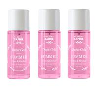 SAPHIR Hair & Body Mist Tropic Gold SUMMER, Bruma fresca en spray aromático cuerpo y pelo, 100 ml x Set de 3