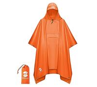 SaphiRose Poncho de lluvia extra grueso con capucha de doble capa impermeable para hombres, mujeres y adultos