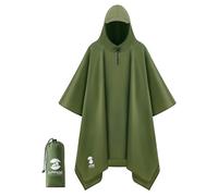 SaphiRose, Poncho impermeable con capucha para hombres y mujeres adultos, Verde militar, talla única