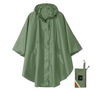 SaphiRose Poncho impermeable con capucha, unisex, adultos, B- verde militar, Talla única