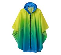 SaphiRose PONCHO Poncho Impermeable Reutilizable Adulto Unisex Chubasquero Capa de Lluvia Amarillo-azul degradado