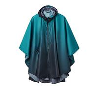 SaphiRose PONCHO Poncho Impermeable Reutilizable Adulto Unisex Chubasquero Capa de Lluvia Degradado azul-verde