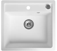 Sapho fregadero de granito 53x50 cm blanco GR1031