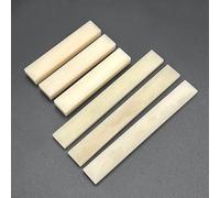 SAPHUE 6 tuercas de guitarra de hueso sin blanquear para bajo eléctrico, guitarra acústica, clásica, mandolina, banjo, ukelele, tuercas en blanco (3 juegos de tuercas y sillín)