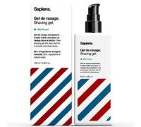 Sapiens Barber Shop Gel de Afeitar Transparente Hombre - Gel de Afeitar 97% Natural Fabricado en Francia - Con Aloe Vera para un afeitado óptimo y preciso del contorno de la barba - 100 ml