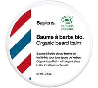 Sapiens Barbershop Bálsamo Barba Hombre Orgánico 60 ml x 2 - Certificado Ecocert Cosmos Organic - Cuidado Barba Hombre Natural - Con Aceite de Ricino Orgánico - Cera Barba y Bigote