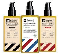 Sapiens Barbershop Trío de Aceites Bio para Barba, 3 fragancias, 3 x 50 ml