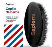 Sapiens Cepillo Barba Hombre - Cepillo Barba con Cerdas de Jabalí - Ideal para Peinar la Barba y Bigote, Aplicar Aceite Barba - Beard Brush