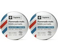Sapiens Cera Pelo Hombre 80 ml - Cera Mate Orgánica Fabricada en Francia - Perfume fresco y mentolado - Fórmula de Calidad Profesional (Paquete de 2)