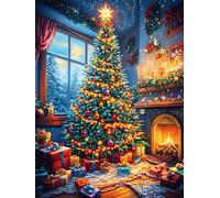 Sapin de Noël au Coin du feu Puzzle 1000 Piezas Papel Mayores Animal Cuento de Hadas fantástico Terapia Ocupacional Alivio Estrés Tiempo Libre En Casa Regalo Original 1000 PCS