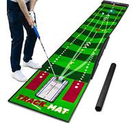 SAPLIZE Alfombrilla de golf visible con espejo de alineación de putting de 20 pulgadas x 10 pies para interior, ayuda de entrenamiento