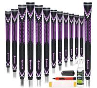 SAPLIZE Paquete de 13 empuñaduras de golf de goma de alto rendimiento, alta absorción de impactos, antideslizantes, elige entre 13 empuñaduras con 15 cintas o 13 empuñaduras con todos los kits,