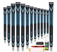 SAPLIZE Paquete de 13 empuñaduras de golf de goma de alto rendimiento, alta absorción de impactos, antideslizantes, elige entre 13 empuñaduras con 15 cintas o 13 empuñaduras con todos los kits,