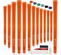SAPLIZE Puños de Golf, Juego de 13 con Kit de regripping Completo, tamaño estándar, puños de Goma para Palos de Golf, Naranja