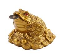 Sapo de dinero, Lucky Money Frog, Feng Shui Toad, Feng Shui Money Frog Coin, Rana de la riqueza de 3 patas, Estatua de la cuenca del tesoro, Atrae la riqueza, la buena suerte( S 6*6*5mm)