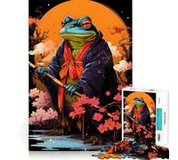 Sapo Guerrero Rana guerrera Rompecabezas de 1000 Piezas para Adultos Rompecabezas de lógica Juego de Corte de precisión Bordes Lisos reuniones Familiares (38x52cm)