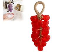 Saponetta a forma di grappolo d'uva con cordino, realizzata a mano, con base di olio di cocco, con estratto naturale di frutta, ideale per lavarsi le mani e come regalo (1pcs-e)