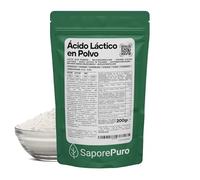 SaporePuro Ácido Láctico en Polvo 200 g - Pura Calidad Alimentaria - Para Panificación, Lácteos, Bebidas Fermentadas y Uso Cosmético