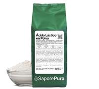 SaporePuro Ácido Láctico en Polvo 500 g - Pura Calidad Alimentaria - Para Panificación, Lácteos, Bebidas Fermentadas y Uso Cosmético