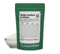 SaporePuro Ácido Láctico en Polvo 80 g - Pura Calidad Alimentaria - Para Panificación, Lácteos, Bebidas Fermentadas y Uso Cosmético