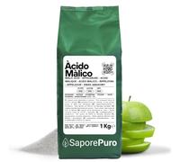 SaporePuro Ácido Málico en Polvo 1 kg | Alta Solubilidad y Sabor Ácido | Ideal para Bebidas, Postres y Suplementos | Calidad Alimentaria | Sin Gluten