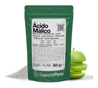 SaporePuro Ácido Málico en Polvo 50 g | Alta Solubilidad y Sabor Ácido | Ideal para Bebidas, Postres y Suplementos | Calidad Alimentaria | Sin Gluten