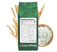 SaporePuro Almidón de Arroz Natural 1300 g - 100% Italiano, Sin Gluten, Ideal para Cosmética Natural, Postres y Salsas