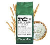 SaporePuro Almidón de Arroz Natural 500 g - 100% Italiano, Sin Gluten, Ideal para Cosmética Natural, Postres y Salsas