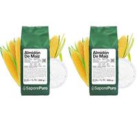 SaporePuro Almidón de Maíz Nativo 500 g - Espesante Natural para Postres, Cremas y Salsas - Sin Gluten y Vegano (Paquete de 2)