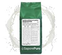 SaporePuro Leche Entera en Polvo Sin Lactosa 1 kg - Leche para Consumo Humano | Alta Solubilidad | Ideal para Pasteles, Pan y Helados | Uso Profesional e Industrial | Sin Lactosa | Sin Gluten