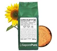 SaporePuro Lecitina de Girasol en Polvo 500 g - Emulsionante Natural SIN GLUTEN
