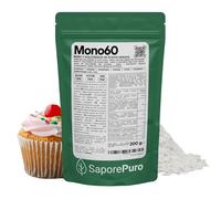 SaporePuro Mono60 - Mono y Diglicéridos de Ácidos Grasos 200 g - Emulsionante Alimentario de Origen Vegetal Sin Gluten para Helados, Sorbetes, Margarinas, Cremas Untables y Pastelería
