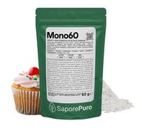 SaporePuro Mono60 - Mono y Diglicéridos de Ácidos Grasos 50 g - Emulsionante Alimentario de Origen Vegetal Sin Gluten para Helados, Sorbetes, Margarinas, Cremas Untables y Pastelería