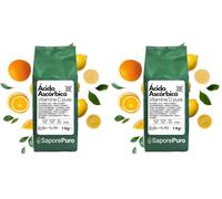 SaporePuro Vitamina C pura en polvo - ácido ascórbico 1 kg (Paquete de 2)