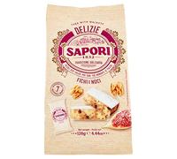 Sapori Delizie Fichi e Noci Producto de confitería con higos y nueces 126g Bolsa con 7 porciones individuales Especialidades navideñas italianas
