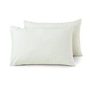 Sapphire Collection - Sábanas bajeras de algodón egipcio 100 % de 300 hilos, todos los tamaños, crema, set de 2 funda de almohada